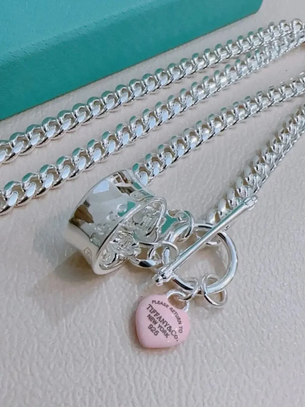 Tiffany & Co. Pink Heart Necklace